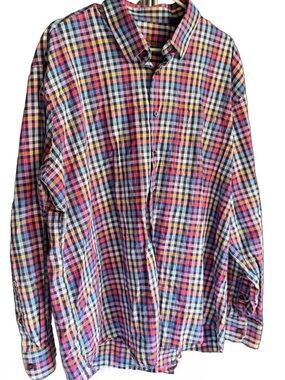 Alan Flusser Multicolor Plaid Button-Down Shirt (Pink, Blue, Yellow, Purple)